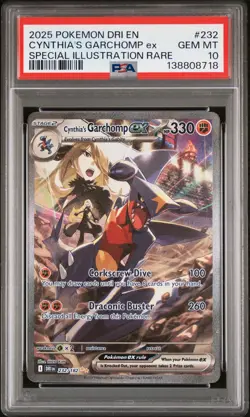 2025 POKEMON DRI EN-DESTINED RIVALS #232 CYNTHIA'S GARCHOMP EX PSA 10 - Image 1