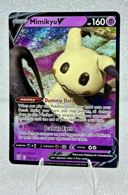 MIMIKYU V 062/163 LP FULL ART ULTRA RARE HOLO BATTLE STYLES POKEMON CARD TCG - Image 1