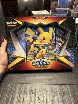 Pokemon TCG Shining Fates Pikachu v Collection Box Factory Sealed - Image 1