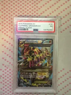 Pokemon Groudon EX Full Art Holo Ultra Rare Card XY Primal Clash 151/160 PSA 7 - Image 1