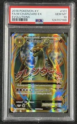 M CHARIZARD EX PSA 10 2016 POKEMON XY EVOLUTIONS #101/108 FA FULL ART 7168 - Image 1