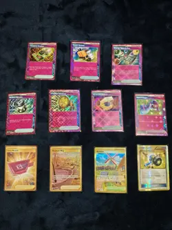 Pokemon Trainer Pink & Gold Holo Card Lot of 11 Cards (1 Card Has Some Damage) - Image 1