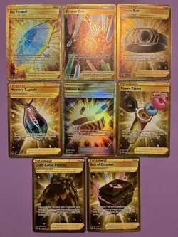 Pokemon TCG Secret Rare SWSH SM Gold Trainer Card Lot X8 - Image 1