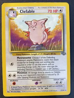 Clefable 17/64 Jungle Unlimited - Non Holo Rare - WOTC Pokemon Card D LP - Image 1