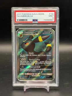 PSA 9 MINT Umbreon GX Full Art SM Base Set Holo Pokemon 142/149 - Image 1