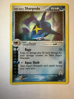 Pokemon TCG Team Aqua's Sharpedo EX Team Magma vs Aqua Holo Rare 5/95 2004 70 HP - Image 1