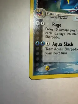 Pokemon TCG Team Aqua's Sharpedo EX Team Magma vs Aqua Holo Rare 5/95 2004 70 HP - Image 3