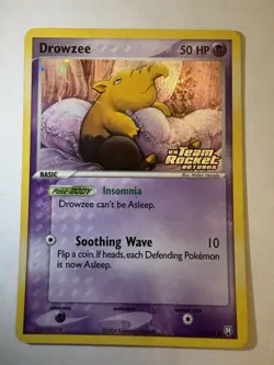 Pokemon TCG Drowzee EX Team Rocket Returns Reverse Holo Common 54/109 2004 50 HP - Image 1