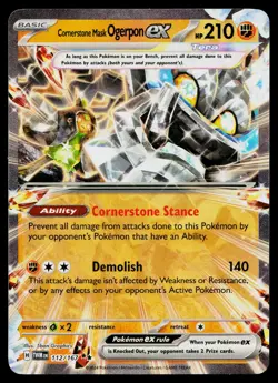 Cornerstone Mask Ogerpon ex 112/167 Double Rare Twilight Masquerade Pokemon NM - Image 1