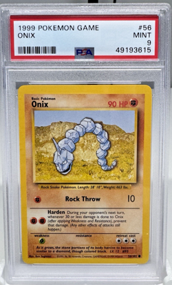 Onix 56/102 PSA 9 MINT Base Set WOTC Vintage Unlimited 1999 Pokemon - Image 1