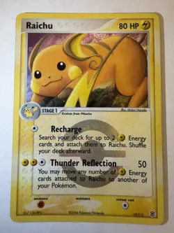 Pokemon TCG Raichu EX FireRed & LeafGreen Reverse Holo Rare 12/112 2004 80 HP - Image 1