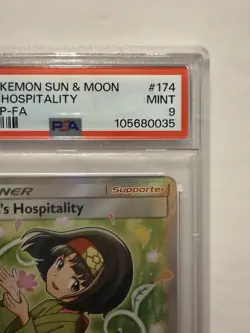 Pokemon Sun & Moon Team Up Erika’s Hospitality Full Art 174 PSA 9 - Image 4