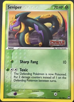 Seviper 23/108 EX Power Keepers Reverse Holo Stamped Pokemon Card NM - Image 1