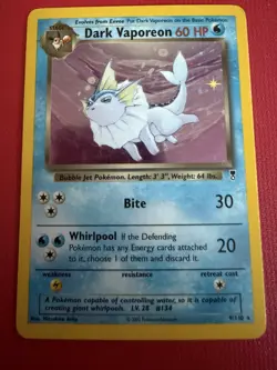 Pokemon TCG Card English Legendary Collection Dark Vaporeon 9/110 Rare Holo LP - Image 1