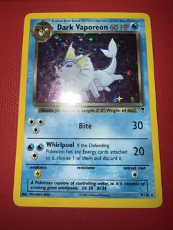 Pokemon TCG Card English Legendary Collection Dark Vaporeon 9/110 Rare Holo LP - Image 2