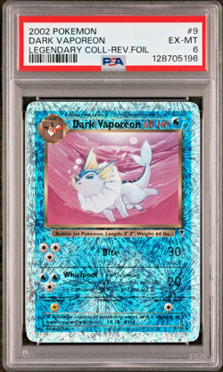 PSA 6 2002 Pokemon Legendary Collection Dark Vaporeon 9/110 Reverse Holo Foil - Image 1