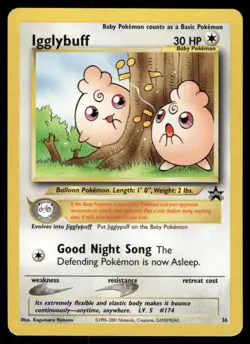 Pokemon Cards Igglybuff 36 Wizards Black Star Promos WOTC Promo NM - Image 1