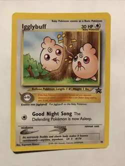 Igglybuff Black Star Promo #36 NM Pokemon WOTC - Image 1