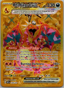 Charizard ex 228/197 Hyper Rare Pokemon Card SV03: Obsidian Flames - Image 1