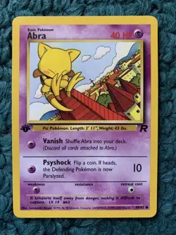 1st Edition ABRA 49/82 Team Rocket Set - Pokemon WOTC Vintage Card - NM - Image 1