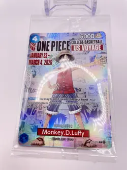 One Piece Monkey D. Luffy US Voyage College Basketball Promo Card *Creased* - Image 4