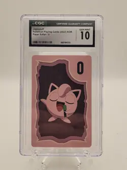 CGC GEM MINT 10 Jigglypuff Pokemon Playing Cards Korean Paper Safari 0 - Image 1