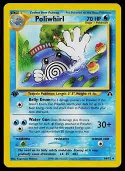 Pokemon Card - Poliwhirl Neo Discovery 44/75 Uncommon 1st Edition - Image 1