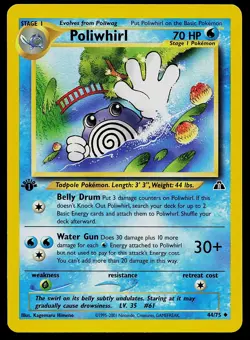 Pokemon Card - Poliwhirl Neo Discovery 44/75 Uncommon 1st Edition - Image 1