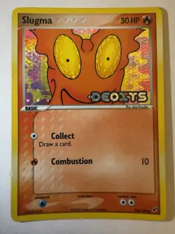 Pokemon TCG Slugma EX Deoxys Reverse Holo Common 74/107 2005 50 HP - Image 1