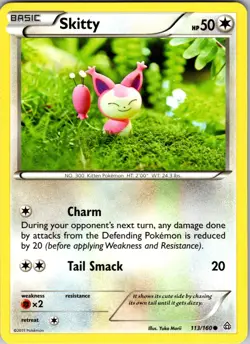 Skitty 113/160 Common Regular XY - Primal Clash Pokemon TCG LP - Image 1