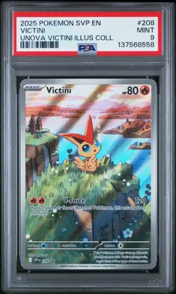 2025 POKEMON SVP EN-SV BLACK STAR PROMO #208 VICTINI PSA 9 - Image 1