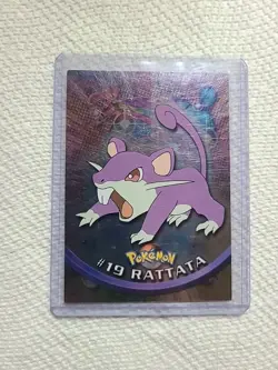 Pokemon Rattata #19 Holo TV ANIMATION Topps Series 1 Blue Logo NM-MT - Image 1