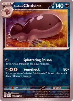 POKEMON TCG Paldean Clodsire - 129/197 - Uncommon Reverse Holo NM - Image 1