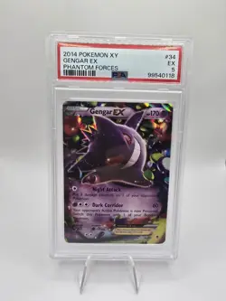 PSA 5 Gengar EX 34/119 Pokemon TCG 2014 XY Phantom Forces Ultra Rare - Image 1