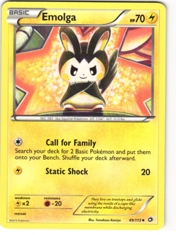 Emolga Uncommon Pokemon TCG Legendary Treasures 49/113 LP - Image 1