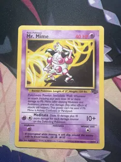 Pokemon TCG Mr. Mime 22/64 Jungle Set Unlimited Non-Holo Rare Card - Image 1