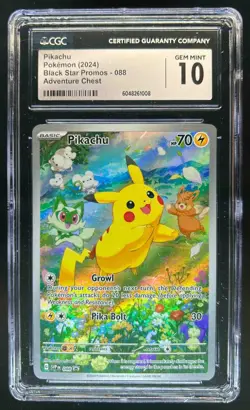 2024 Pokemon Adventure Chest Pikachu Black Star Promo #088 CGC 10 - Image 1