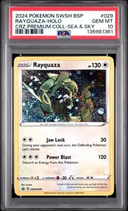 2024 POKEMON SWSH BLACK STAR PROMO #029 RAYQUAZA-HOLO PSA 10 - Image 1