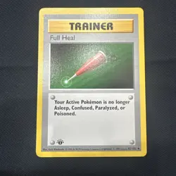 Pokemon Card - Full Heal 1st Edition Base Set (Shadowless) 82/102 Uncommon - Image 1