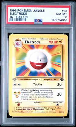 1999 POKEMON JUNGLE 1ST EDITION #18 ELECTRODE PSA 8 - Image 1