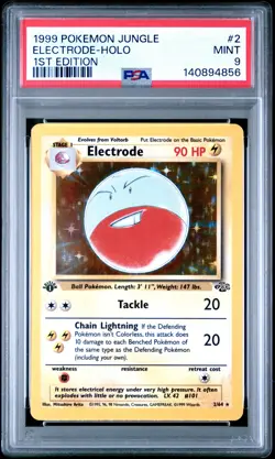 1999 POKEMON JUNGLE 1ST EDITION #2 ELECTRODE-HOLO PSA 9 - Image 1