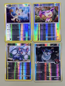 Vintage REVERSE HOLOGRAPHIC Pokemon Card Lot - ALL CATS! 4 Cat Reverses - Image 1
