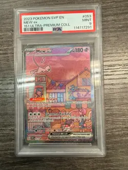 Pokemon TCG 2023 Ultra Premium Collection Mew EX Promo Card #53 PSA 9 Mint - Image 1