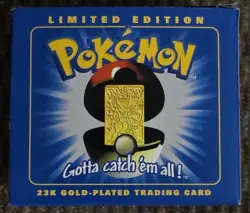 Pokemon Burger King 23k Gold Plated Trading Card Mewtwo Blue Box - Image 2