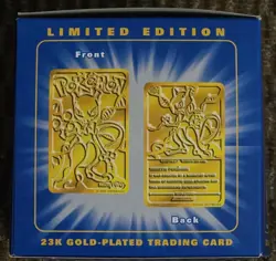 Pokemon Burger King 23k Gold Plated Trading Card Mewtwo Blue Box - Image 5
