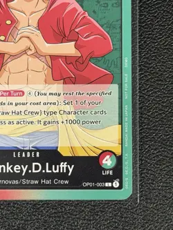 One Piece Trading Cards Monkey.D.Luffy Romance Dawn OP01 - OP01-003L Near Mint - Image 4