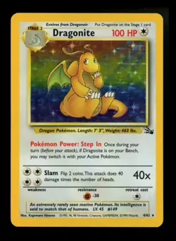 Dragonite 4/62 Fossil 1999 Holo Rare WOTC Pokemon Card TCG - Image 1