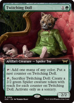 Twitching Doll (Extended Art) [Duskmourn: House of Horror] Foil Near Mint MTG E - Image 1