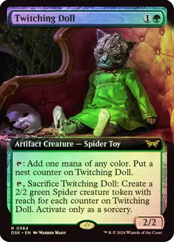 MTG FOIL Twitching Doll Extended Art - Duskmourn: House of Horror #384 - Image 1