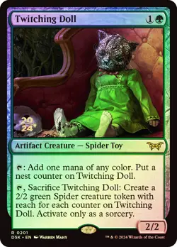 MTG FOIL Twitching Doll Prerelease Duskmourn House of Horror - Promo: Date - Image 1